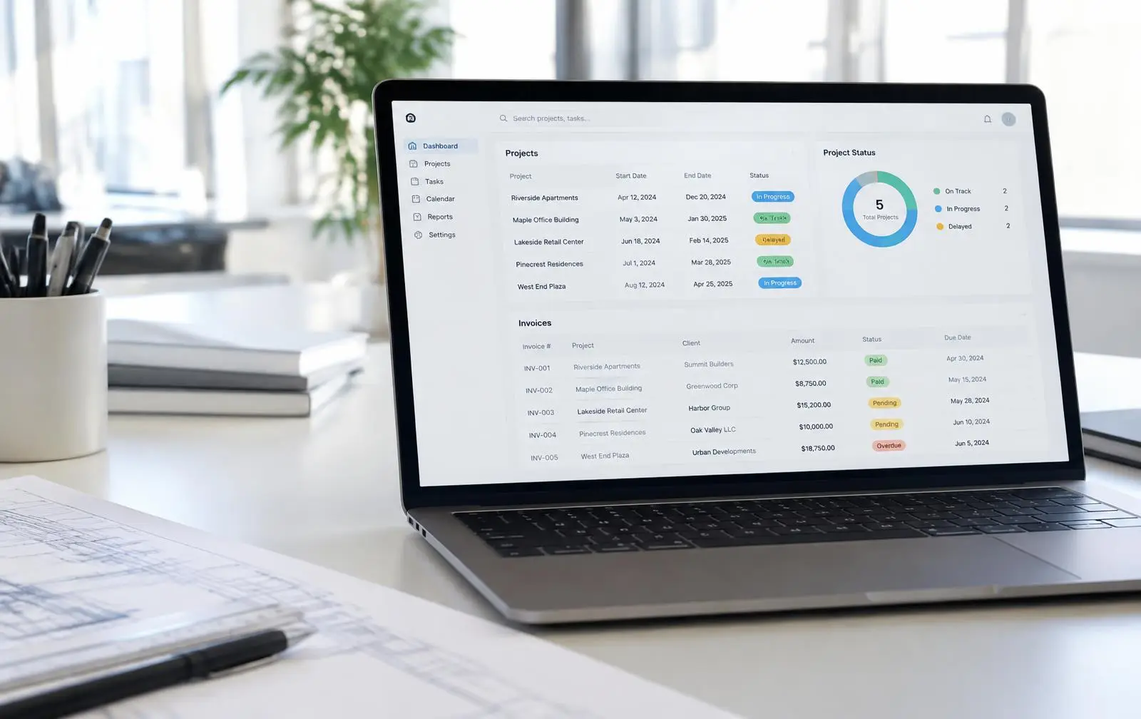 Partnerportal für Bauträger mit Planaustausch, Abrechnung und Projektsteuerung