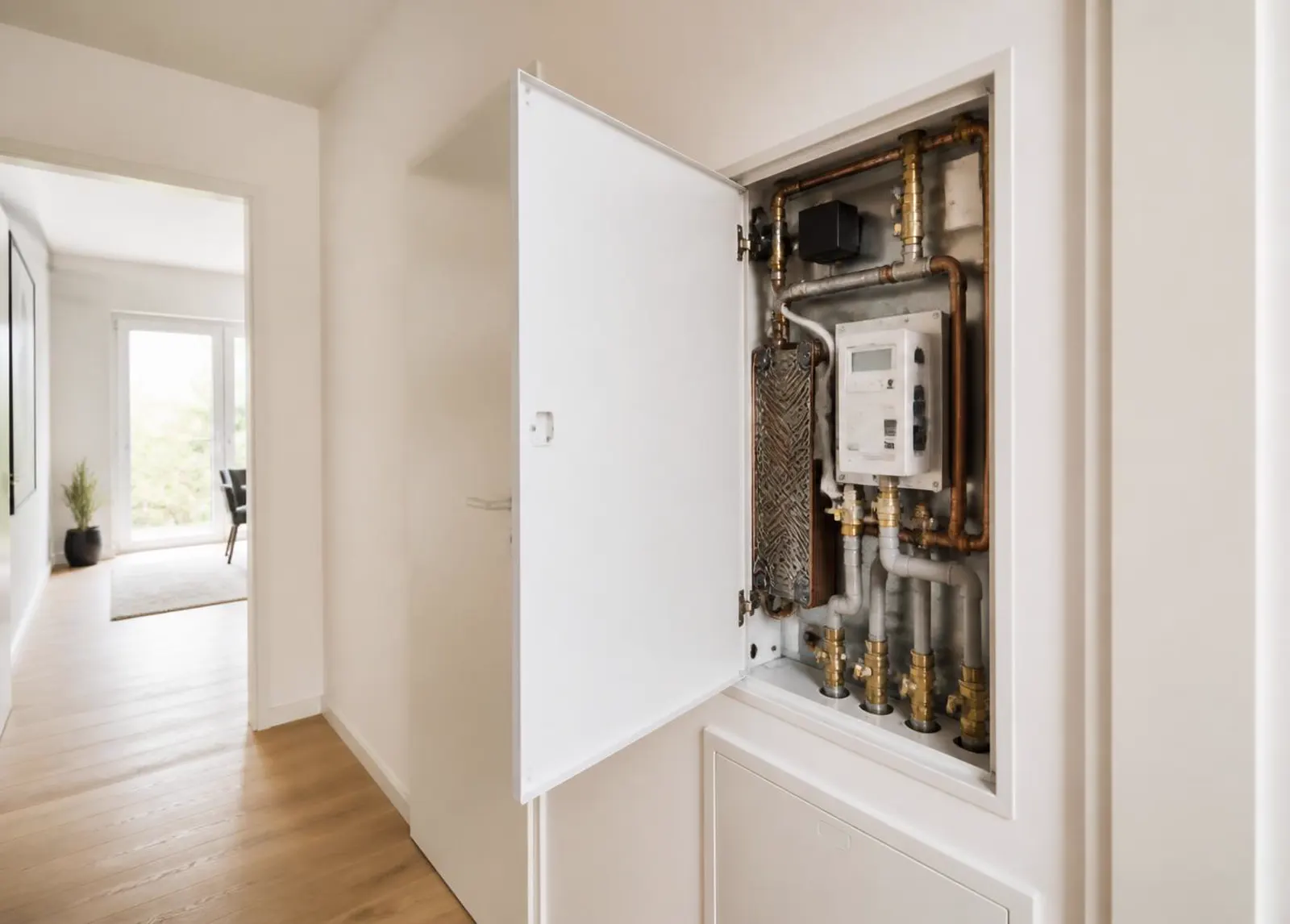 Wohnungsstation für Heizung und Warmwasser im Mehrfamilienhaus
