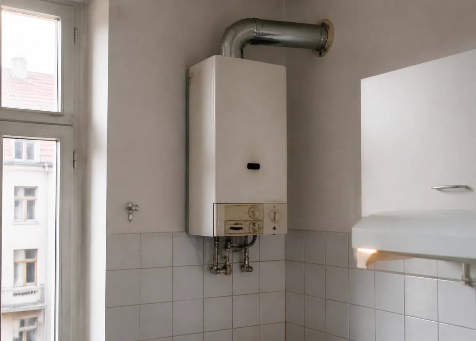 Alte Gasetagenheizung vor der Umstellung auf Wärmepumpe
