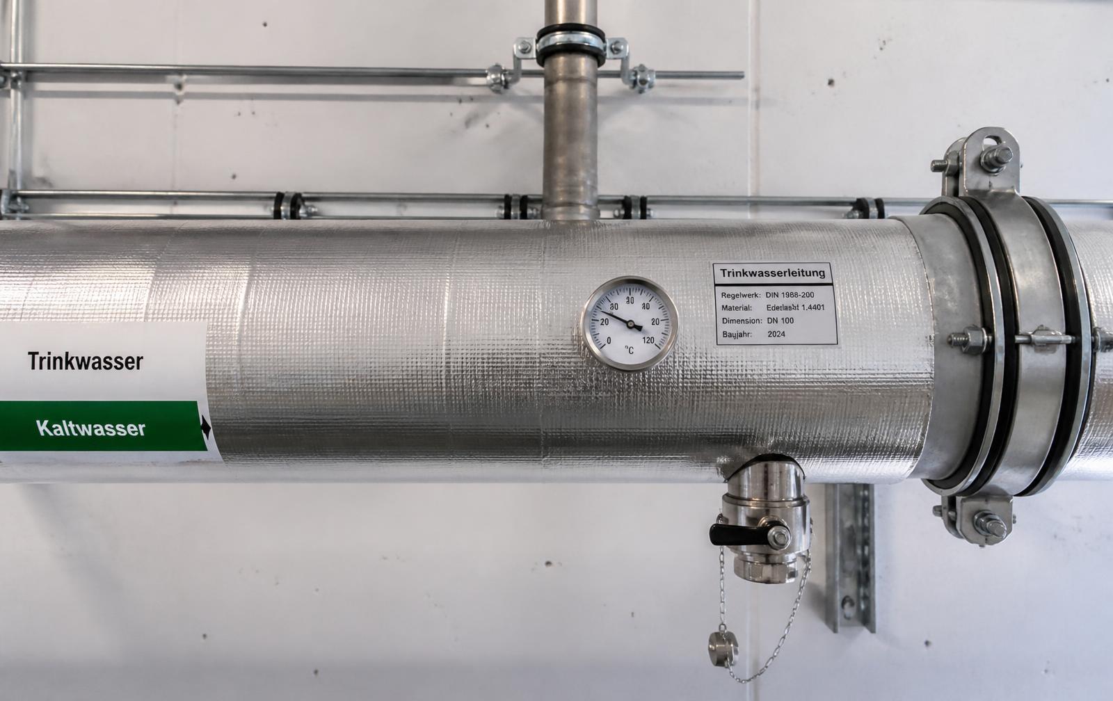 Trinkwasserinstallation aus Kupfer und Edelstahl nach DIN 1988